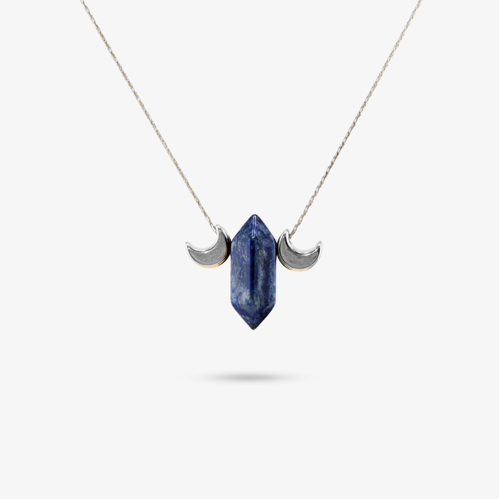 NOX • Edelstahl Kette mit Lapislazuli & Monden