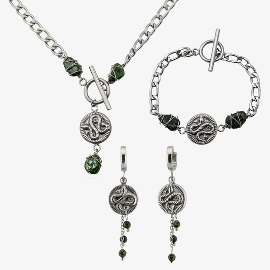 BASILISKA - SET mit Ohrringen, Halskette und Armband