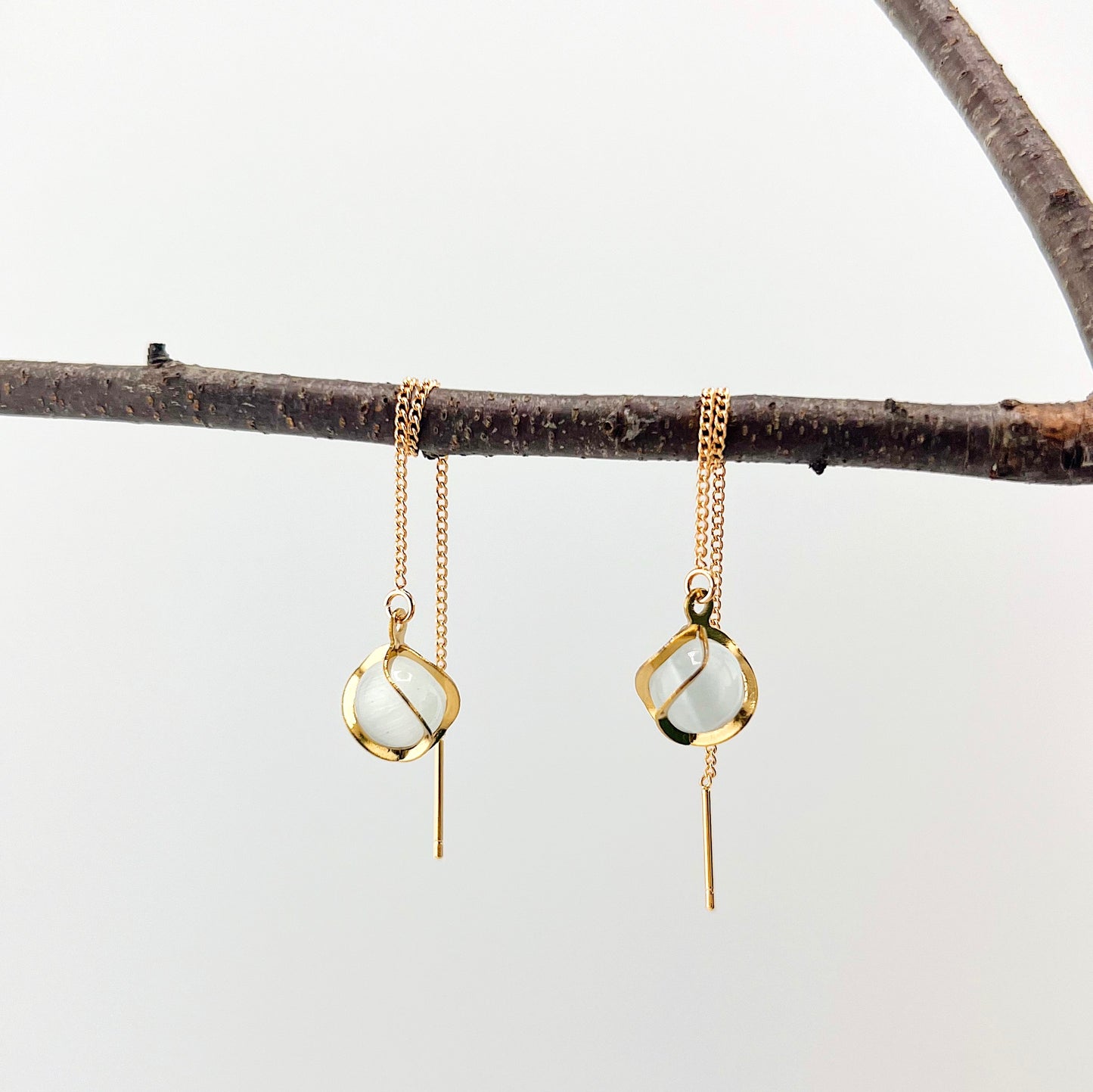 ALLEGRA - Fädelohrringe mit Glasperle