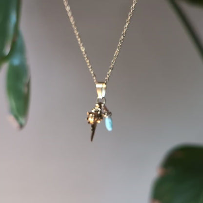 THALASSA ✦ Kette mit Larimar und Muschel