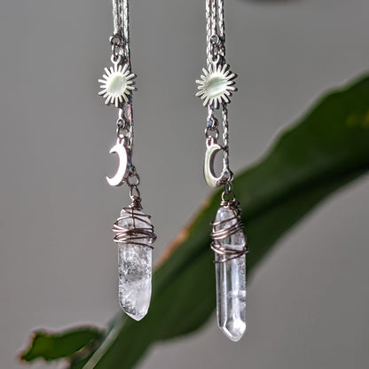 ASTERIA - Hängeohrringe mit Bergkristall
