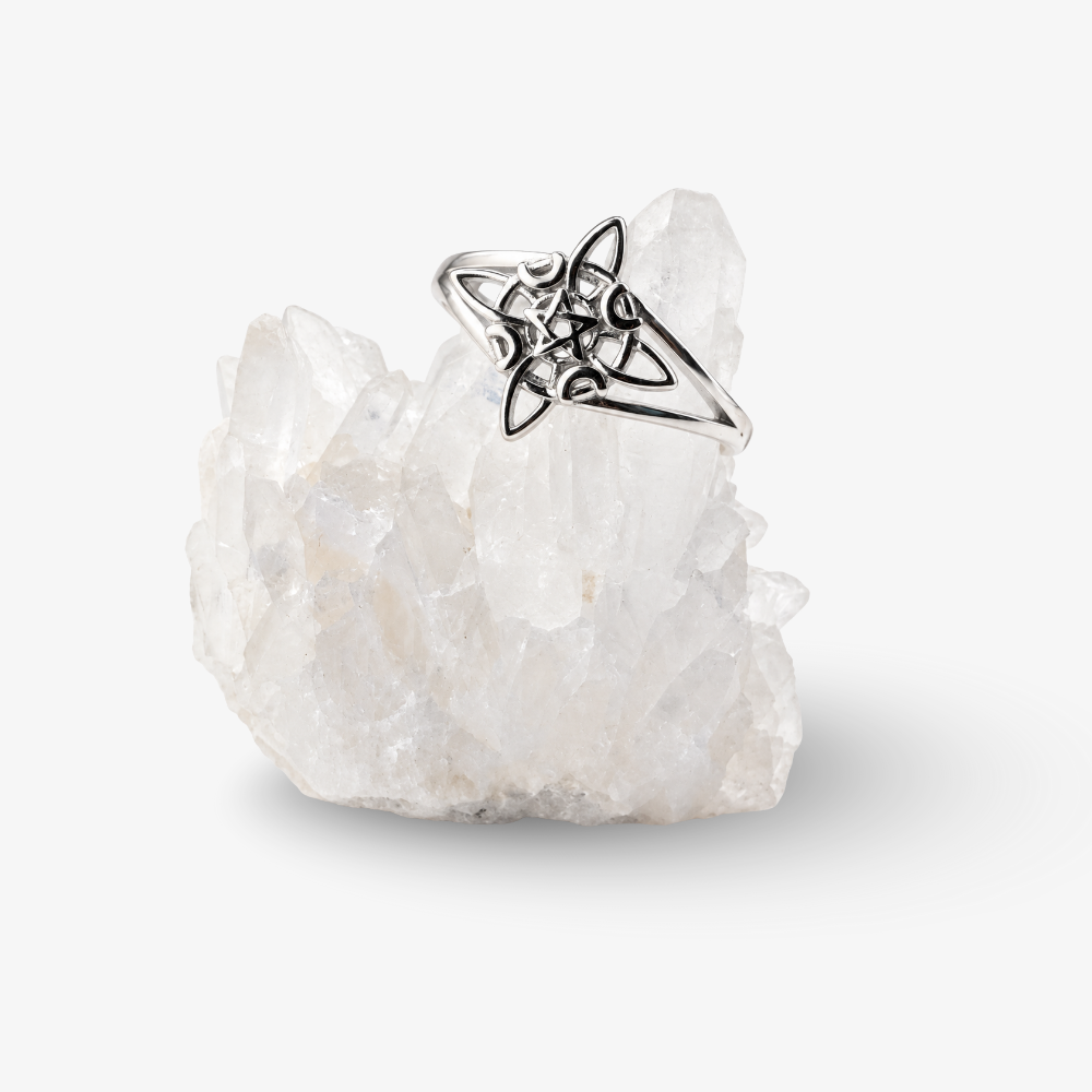 MOONWITCH ✦ Hexenknoten Ring, 925er Silber
