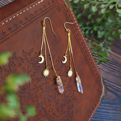 ASTERIA - Hängeohrringe mit Bergkristall