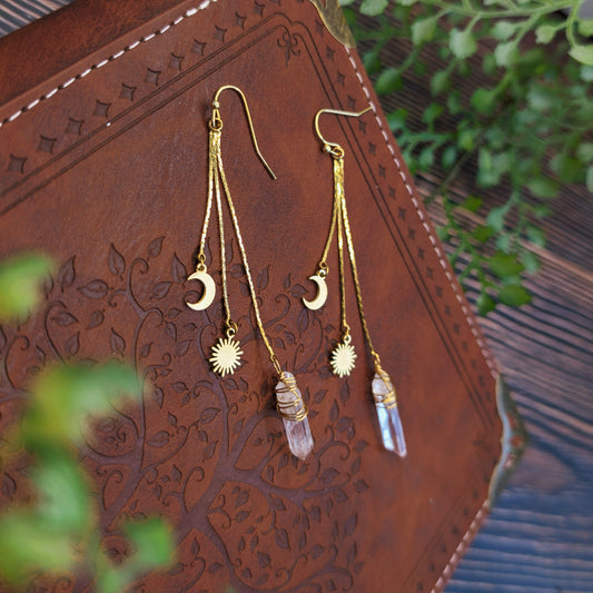ASTERIA - Hängeohrringe mit Bergkristall