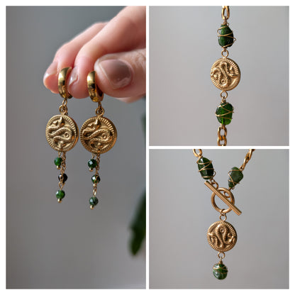 BASILISKA - SET mit Ohrringen, Halskette und Armband
