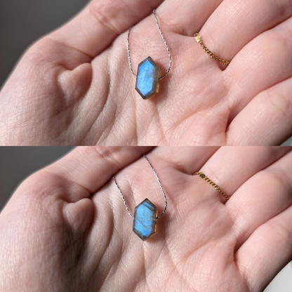 MANA – Halskette mit prismatisch geschliffenem Labradorit