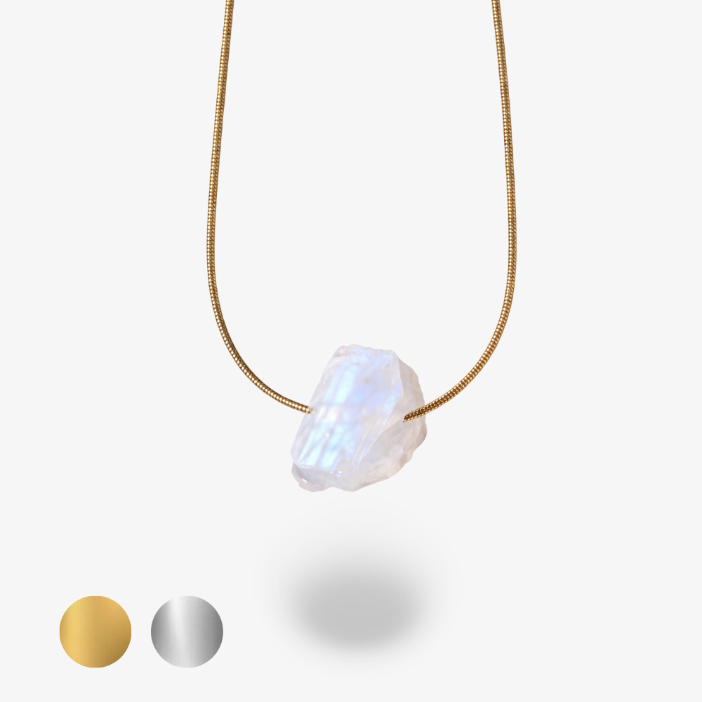 AURA - Halskette mit rohem Mondstein