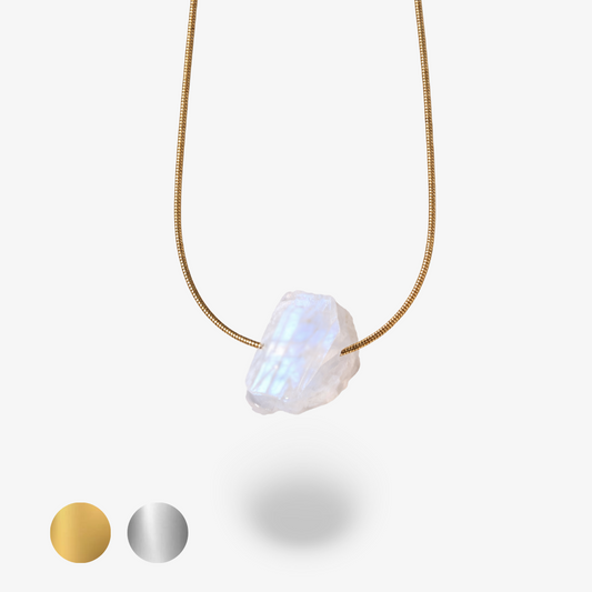 AURA - Halskette mit rohem Mondstein