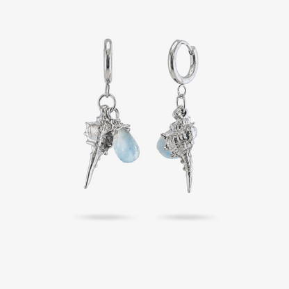 THALASSA ✦ Ohrringe mit Larimar und Muschel