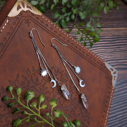 ASTERIA - Hängeohrringe mit Bergkristall